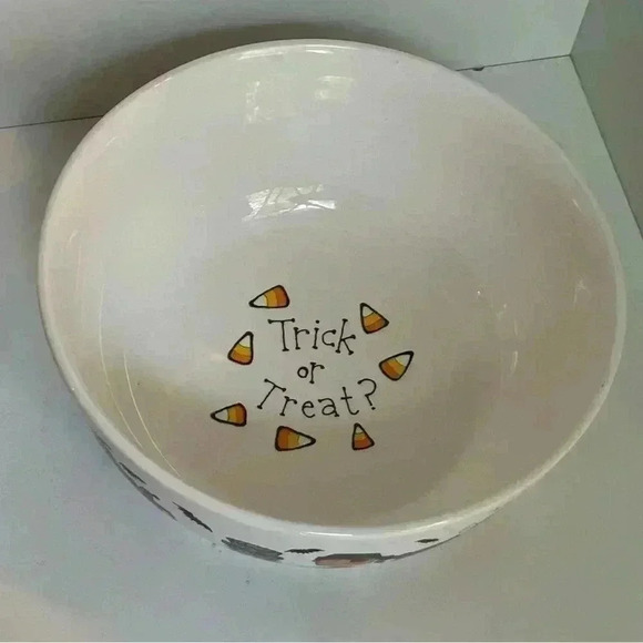 Goblins by Ursula Dodge stoneware trick or treat candy  bowl - Picture 6 of 11